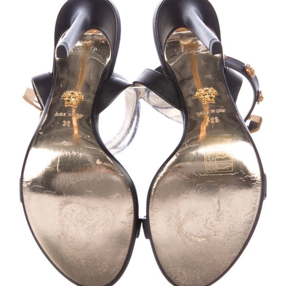 Versace Medusa Head Tribute Sandals Size 8 Leather - Picture 4 of 5